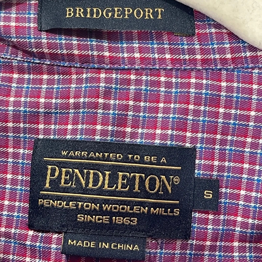 Pendleton Men's Bridgeport Long Sleeve Button Down Purple Plaid Shirt Size Small - Picture 5 of 6